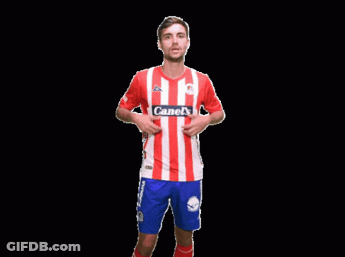 Man In Red And White Canal Shirt GIF