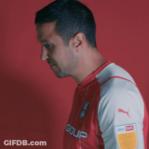 Man In Red And White Golf Shirt GIF