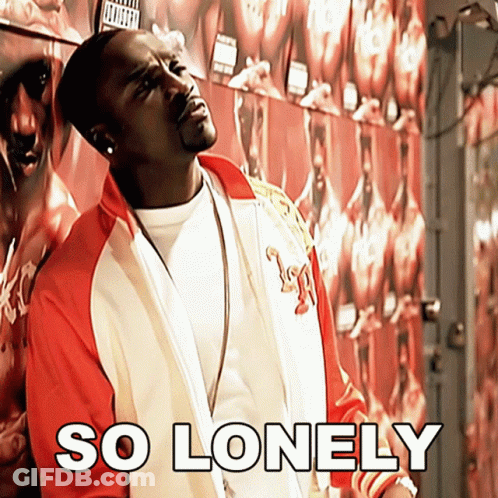Man In Red And White Jacket In Front Of So Lonely Wall GIF