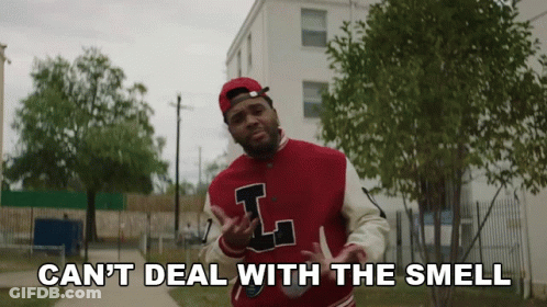 Man In Red And White Jacket With Letter L GIF