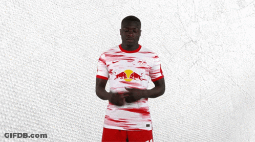 Man In Red And White Jersey With Bull GIF