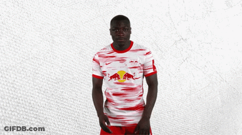 Man In Red And White Jersey With Red Bull GIF