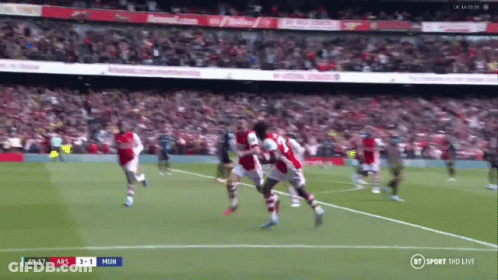Man In Red And White Jersey With Visit Rwanda GIF