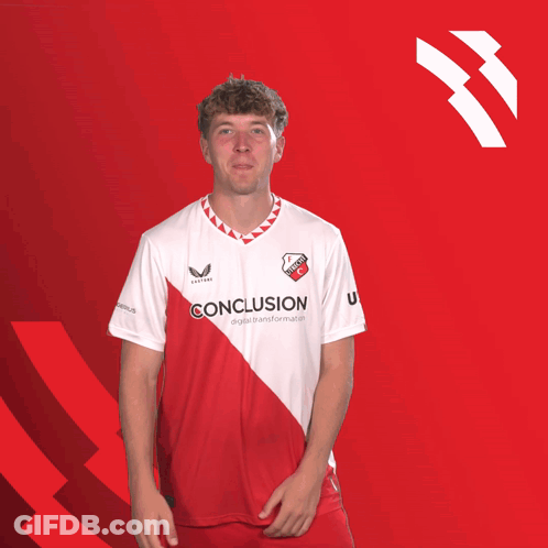 Man In Red And White Shirt Conclusion GIF