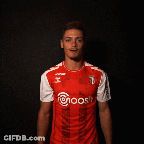 Man In Red And White Shirt Saying Oosh GIF
