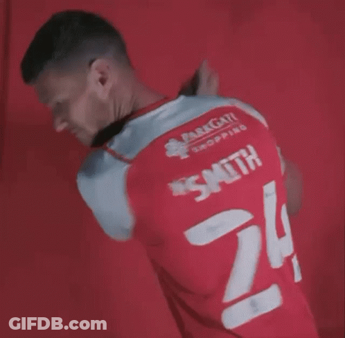 Man In Red And White Shirt Saying PM Group GIF