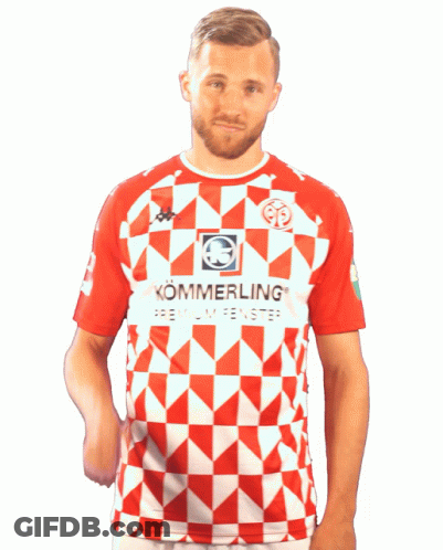 Man In Red And White Shirt With Kommerling GIF