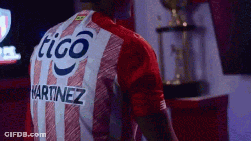 Man In Red And White Striped Jersey Martinez GIF