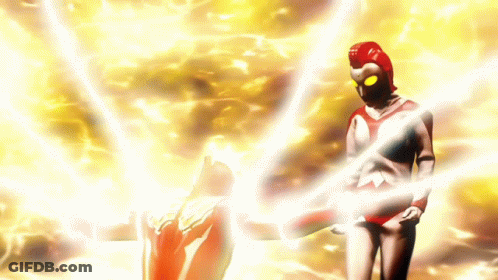 Man In Red And White Superhero Costume On Yellow Background GIF