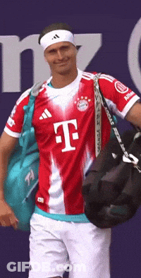 Man In Red And White T-Mobile Jersey GIF