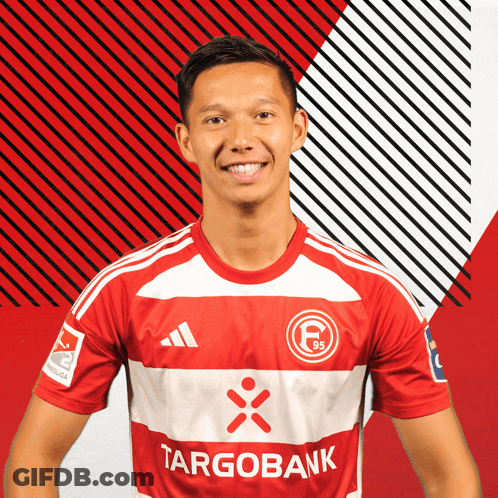Man In Red And White Targobank Jersey GIF