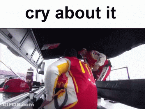 Man In Red And Yellow Jacket Number 1 Crying GIF