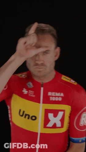 Man In Red And Yellow Uno X Jersey GIF