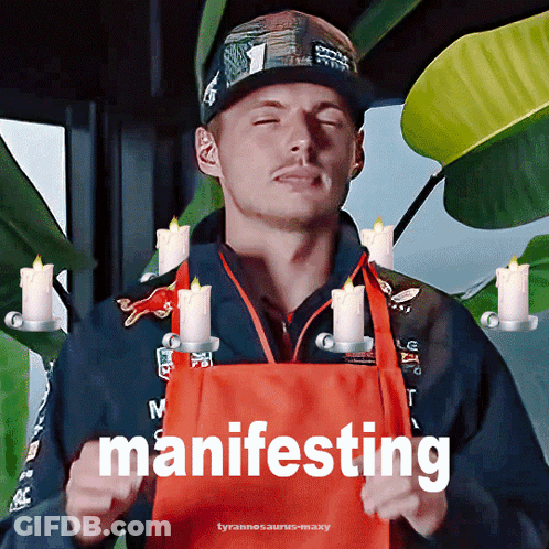 Man In Red Apron Saying Manifesting GIF