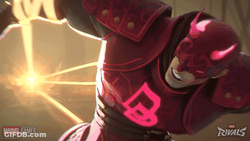 Man In Red Armor With B GIF