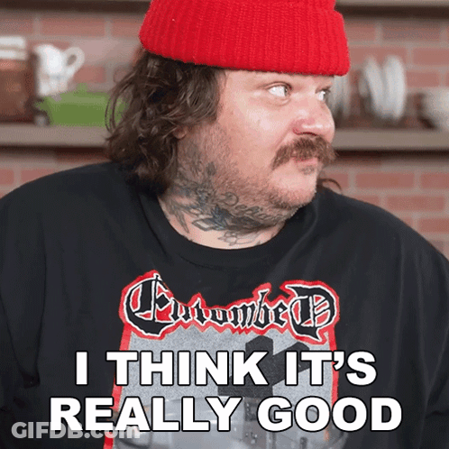 Man In Red Beanie Saying I Think It's Really Good GIF