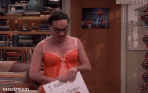 Man In Red Bra Holding Paper Saying I Read Your Journal GIF