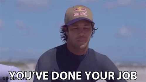 Man In Red Bull Hat Saying You Done Your Job GIF
