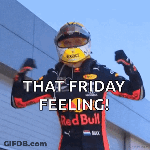 Man In Red Bull Outfit Flexing Muscles GIF