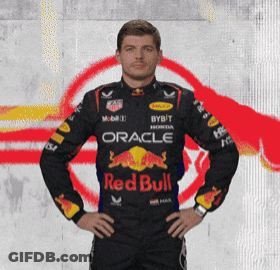 Man In Red Bull Racing Suit GIF