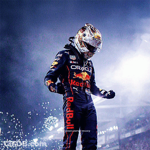 Man In Red Bull Suit And Helmet GIF