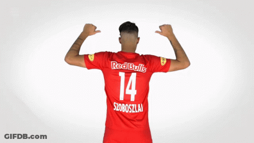 Man In Red Bulls Jersey Number 14 GIF