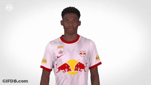 Man In Red Bulls Jersey Number 9 GIF