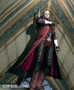 Man In Red Cape And Cowboy Boots Holding A Sword GIF