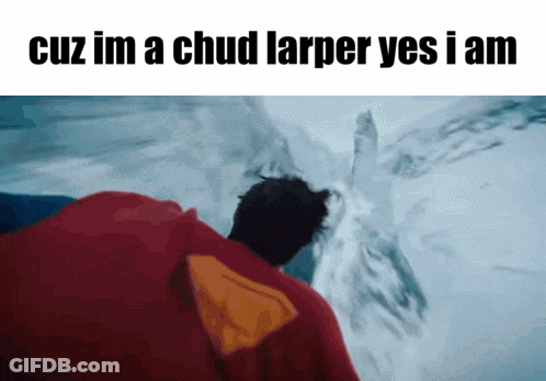 Man In Red Cape Saying Cuz Im A Chud Larper Yes I Am GIF