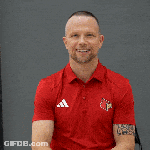 Man In Red Cardinals Shirt Adjusting Glasses GIF