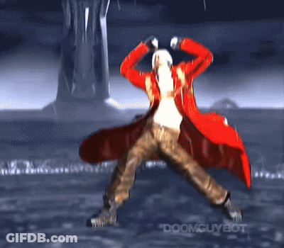 Man In Red Coat Dancing Doomguybot GIF