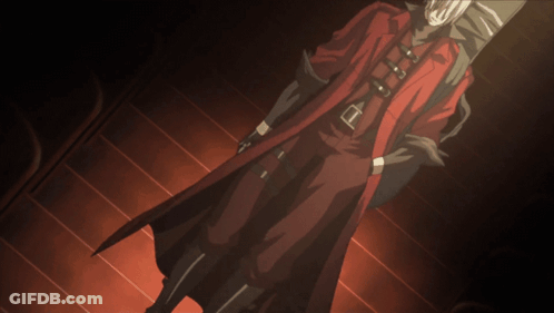 Man In Red Coat Holding Gun With E GIF