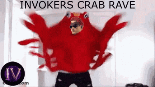 Man In Red Crab Costume Invokers Crab Rave GIF