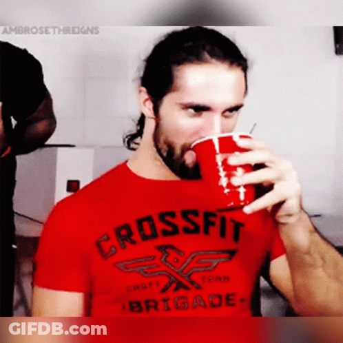 Man In Red Crossfit Brigade Shirt GIF