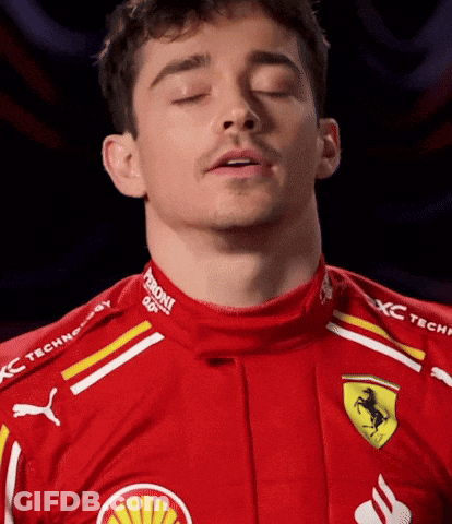 Man In Red Ferrari Jersey GIF
