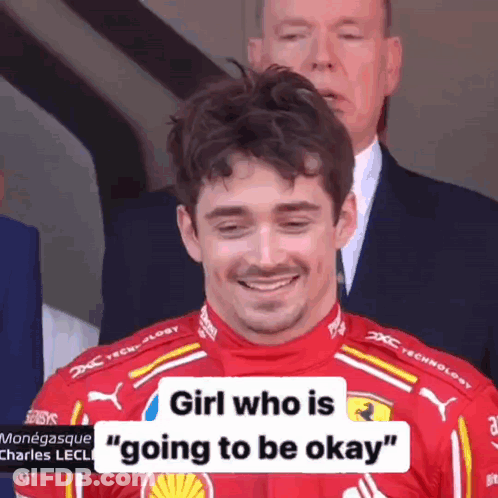 Man In Red Ferrari Shirt Girl Who Is Going To Be Okay GIF