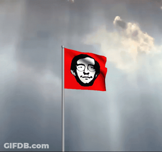 Man In Red Flag GIF