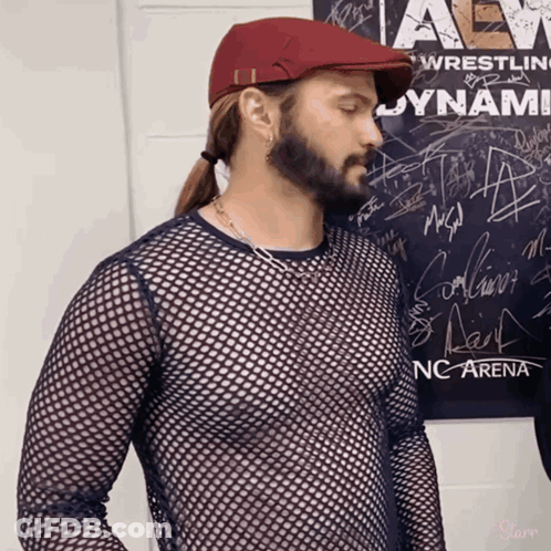 Man In Red Hat AEW Wrestling Dynamite GIF