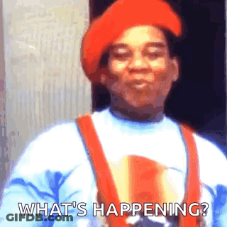 Man In Red Hat And Overalls Asking What's Happening GIF