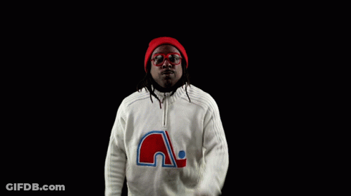 Man In Red Hat And Sunglasses With White Sweater Letter A GIF
