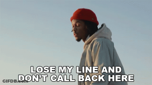 Man In Red Hat And White Jacket Says Lose My Line GIF