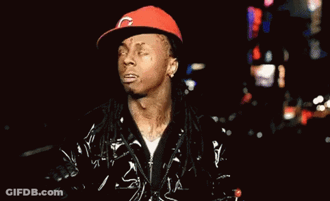 Man In Red Hat, Black Jacket In Dark GIF