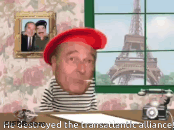 Man In Red Hat Destroying Transatlantic Alliance GIF