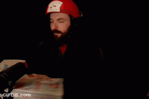 Man In Red Hat Holding Pizza Box GIF