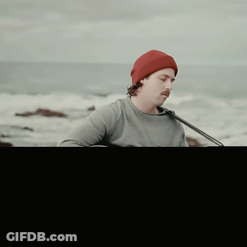 Man In Red Hat Playing Guitar GIF