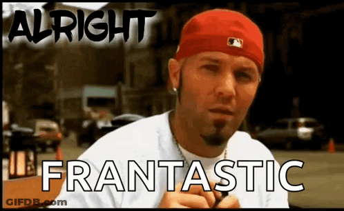 Man In Red Hat Saying Alright Franastic GIF