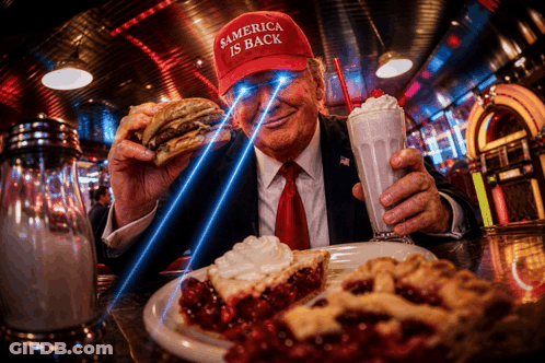 Man In Red Hat Saying America Is Back GIF