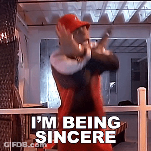 Man In Red Hat Saying I'm Being Sincere GIF