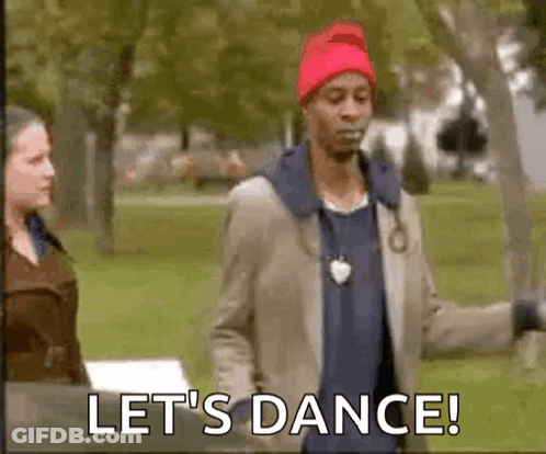 Man In Red Hat Saying Lets Dance GIF