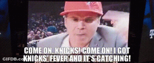 Man In Red Hat Says Come On Knicks Fever Its Catching GIF